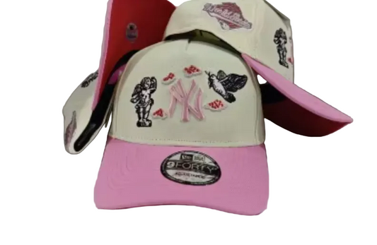 Gorra NY Blanco/Fucsia